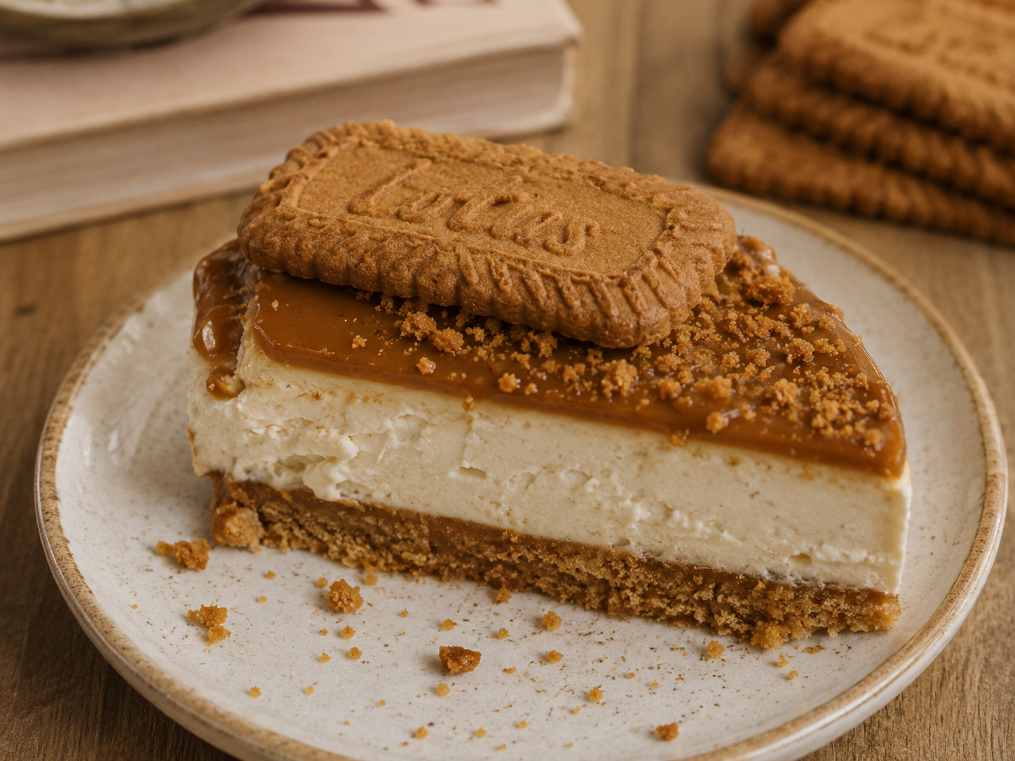 Veganer Lotus-Biscoff-Cheesecake